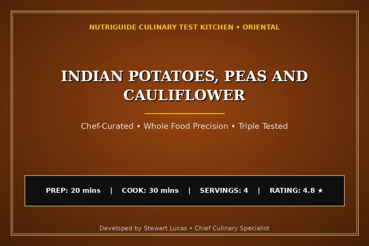 Indian Potatoes, Peas And Cauliflower