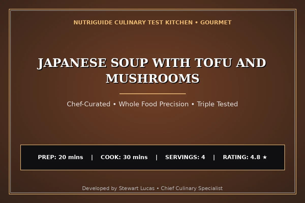 Japanese Soup With Tofu And Mushrooms
