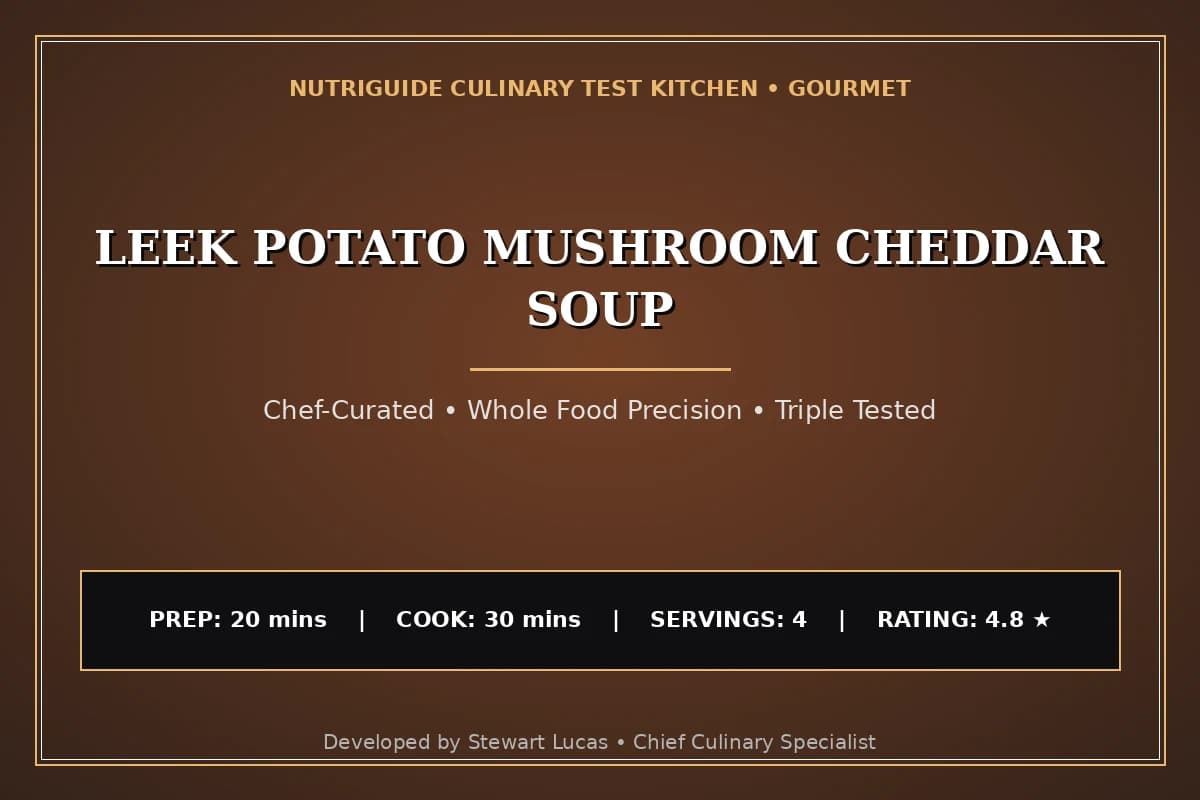 Leek Potato Mushroom Cheddar Soup