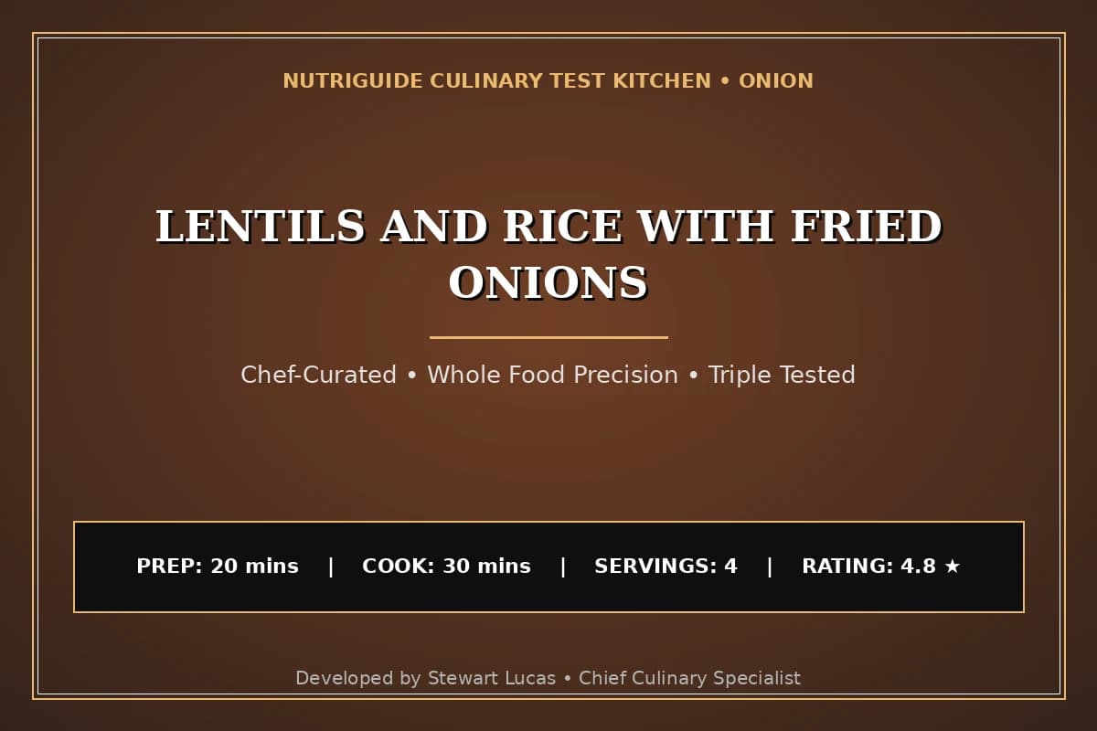 Lentils And Rice With Fried Onions