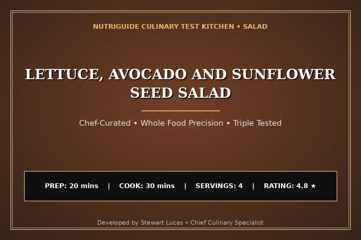 Lettuce, Avocado And Sunflower Seed Salad