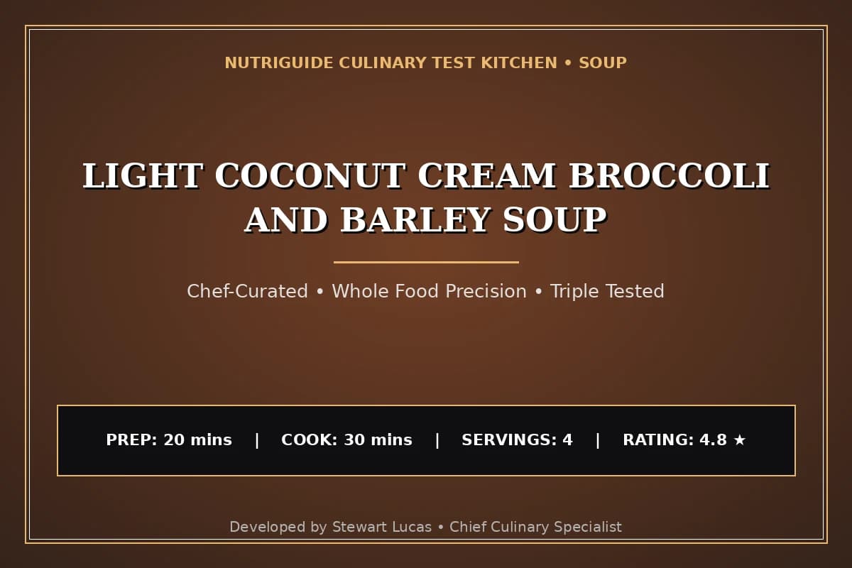 Light Coconut Cream Broccoli And Barley Soup