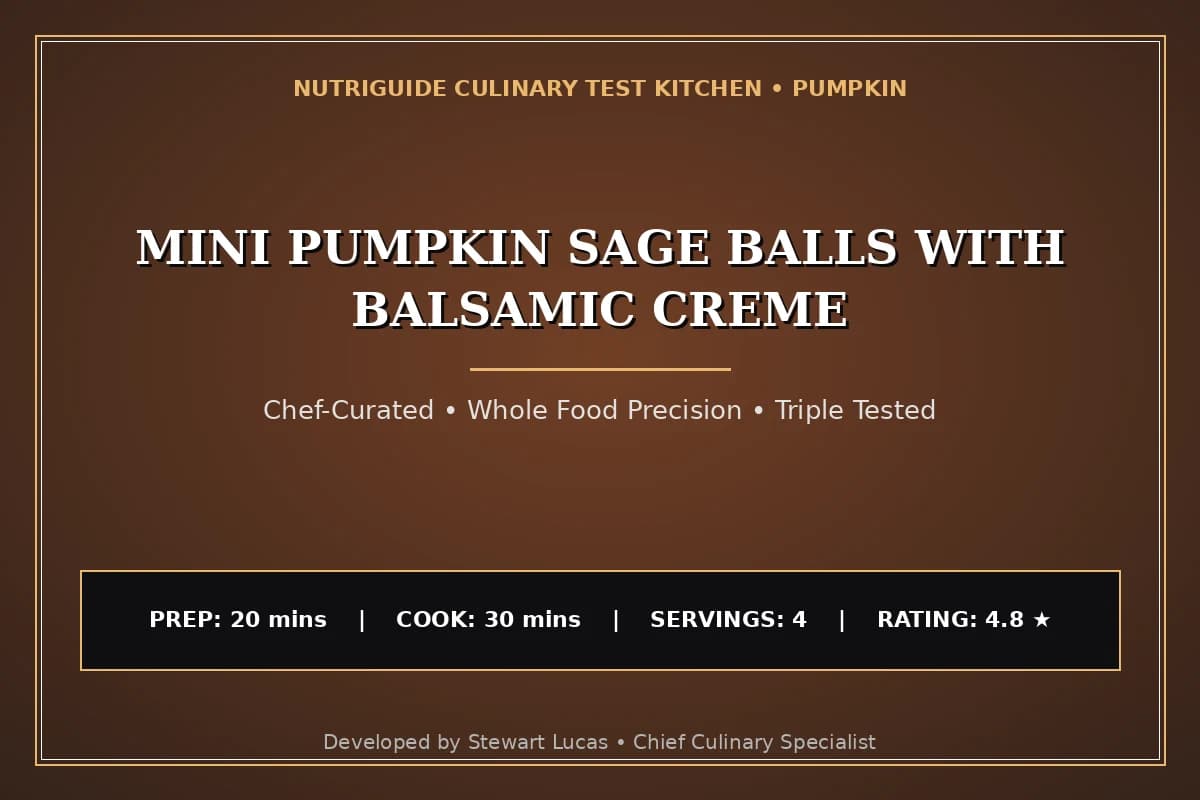 Mini Pumpkin Sage Balls With Balsamic Creme