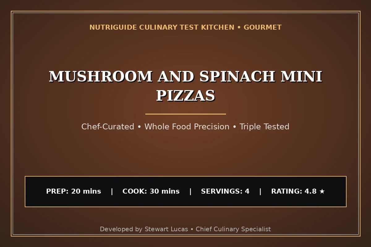 Mushroom And Spinach Mini Pizzas