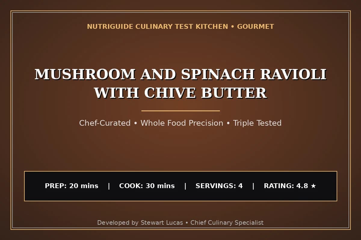 Mushroom And Spinach Ravioli With Chive Butter