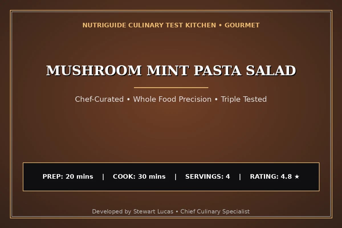 Mushroom Mint Pasta Salad
