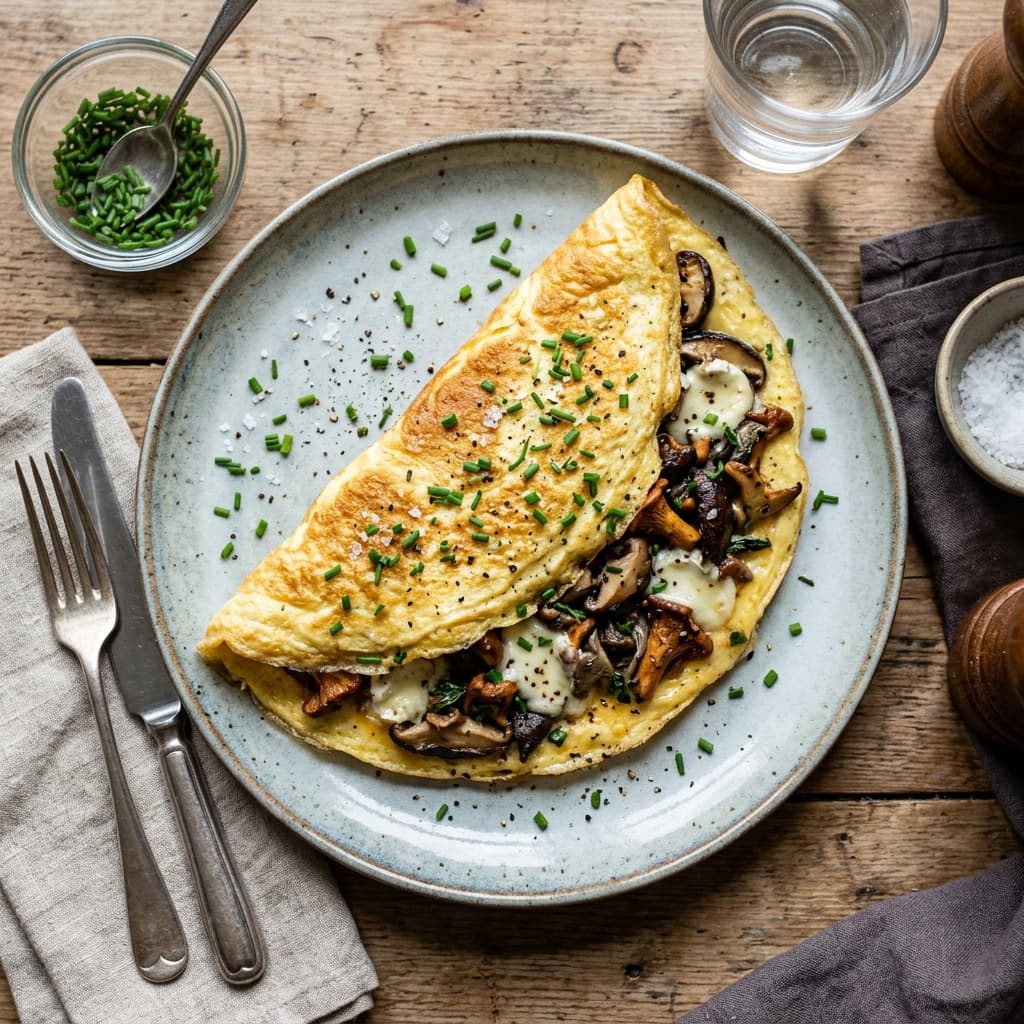 Mushroom and Goat Cheese Omelet