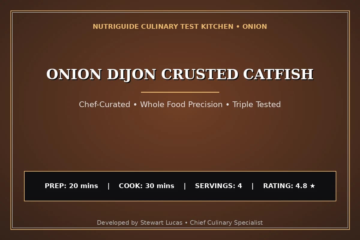 Onion Dijon Crusted Catfish
