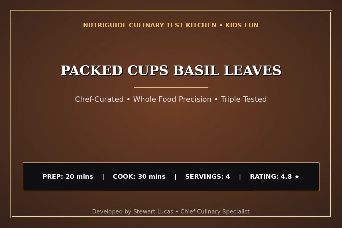 Packed Cups Basil Leaves