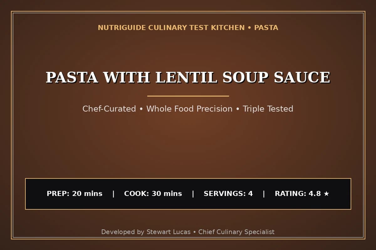 Pasta With Lentil Soup Sauce