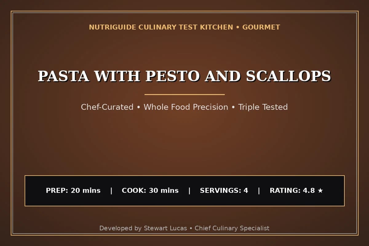 Pasta With Pesto And Scallops