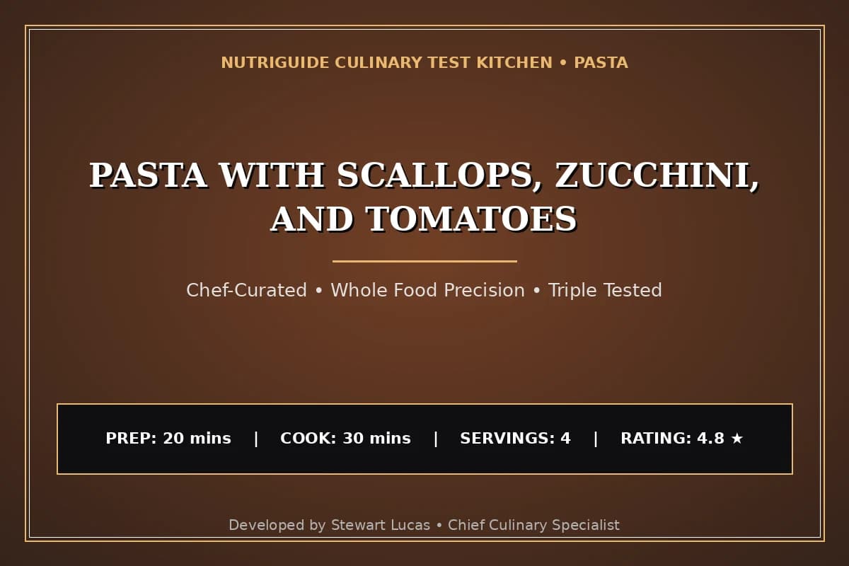 Pasta With Scallops, Zucchini, And Tomatoes