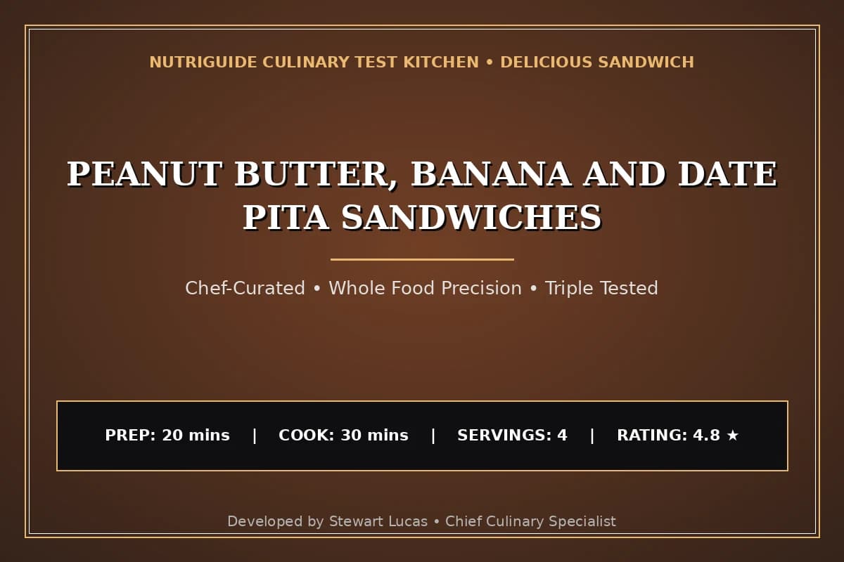 Peanut Butter, Banana And Date Pita Sandwiches