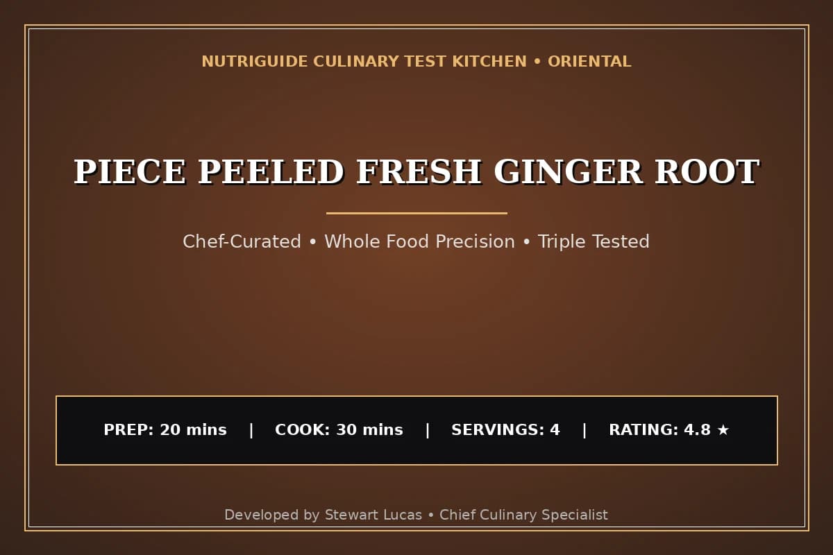Piece Peeled Fresh Ginger Root