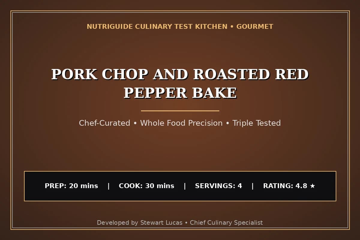 Pork Chop And Roasted Red Pepper Bake
