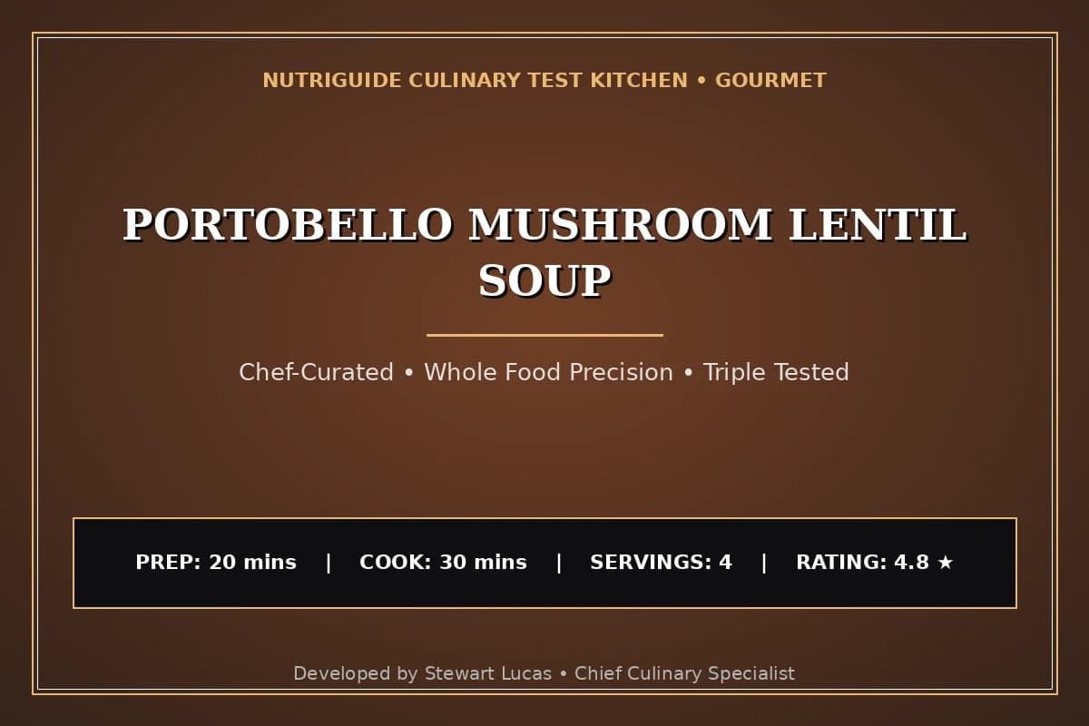 Portobello Mushroom Lentil Soup