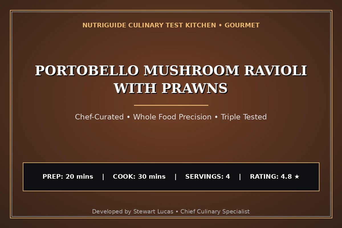 Portobello Mushroom Ravioli With Prawns