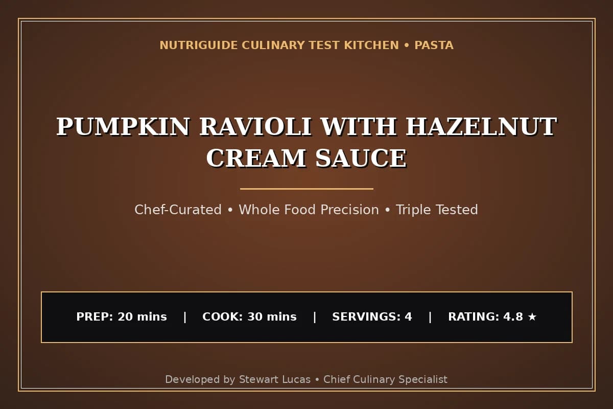 Pumpkin Ravioli With Hazelnut Cream Sauce