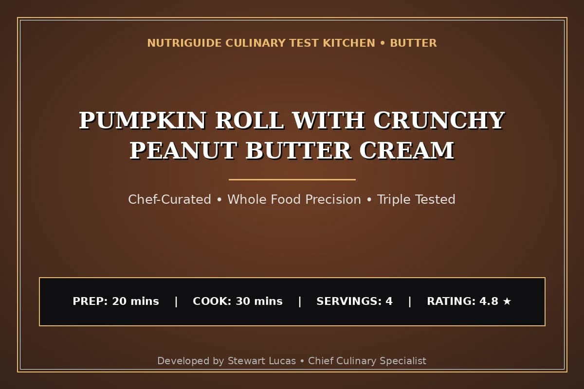Pumpkin Roll With Crunchy Peanut Butter Cream