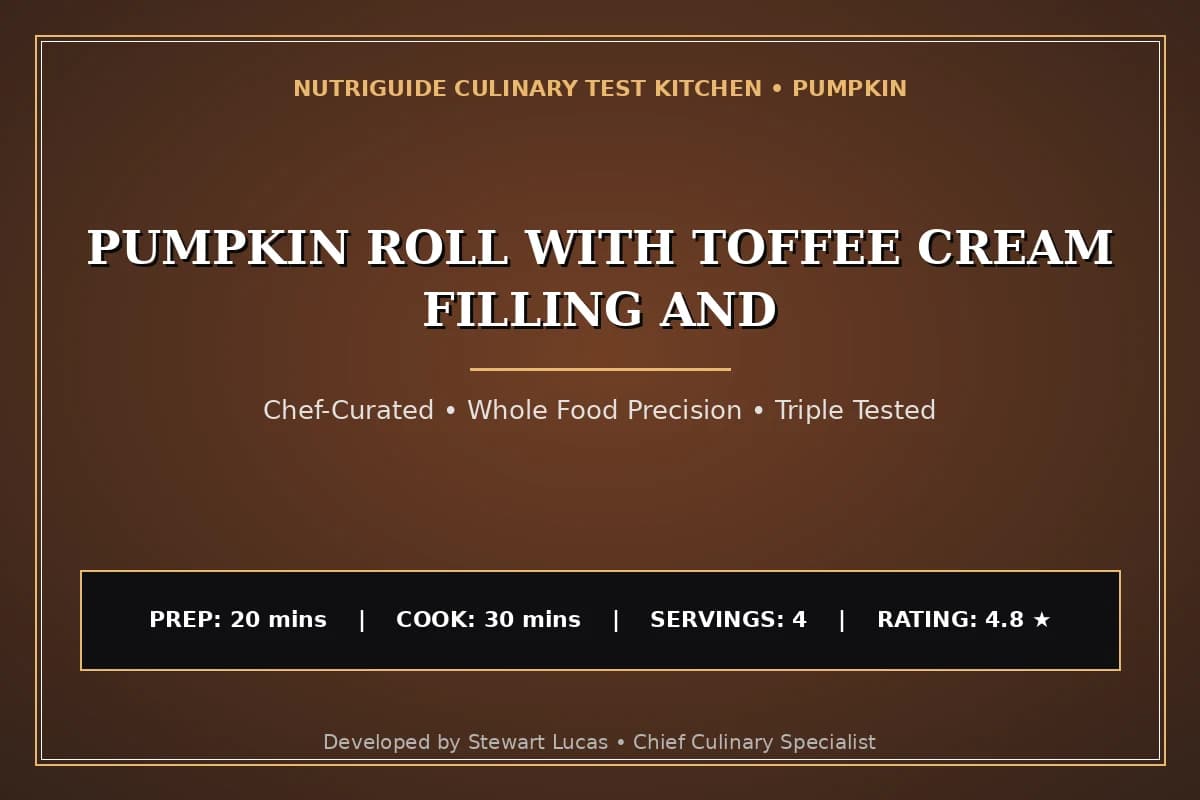 Pumpkin Roll With Toffee Cream Filling And