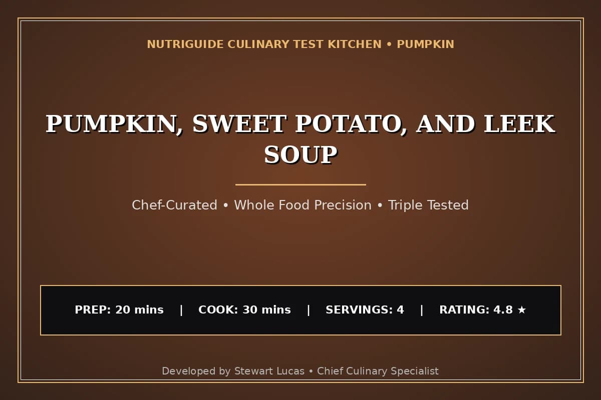 Pumpkin, Sweet Potato, And Leek Soup