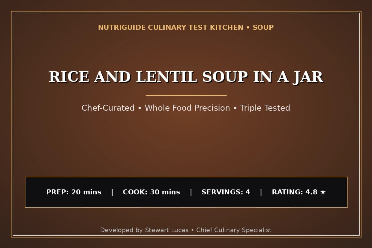Rice And Lentil Soup In A Jar