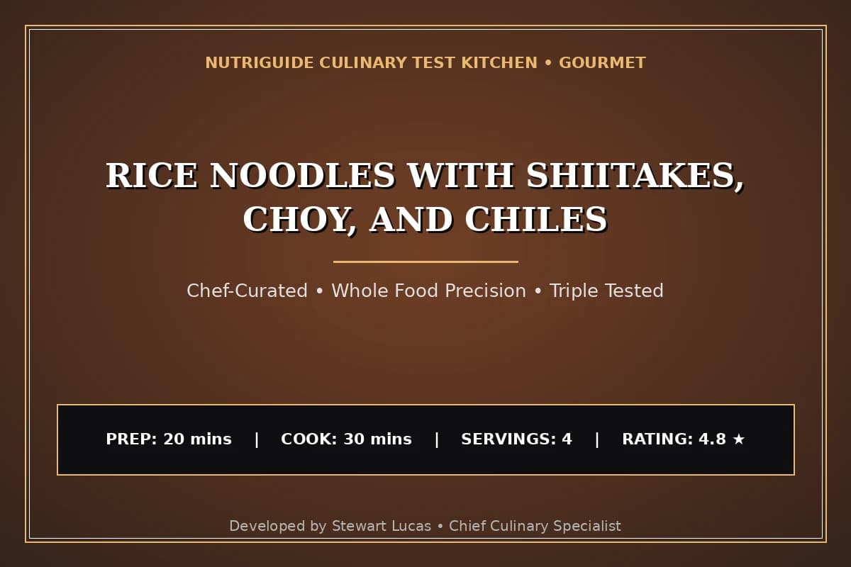 Rice Noodles With Shiitakes, Choy, And Chiles