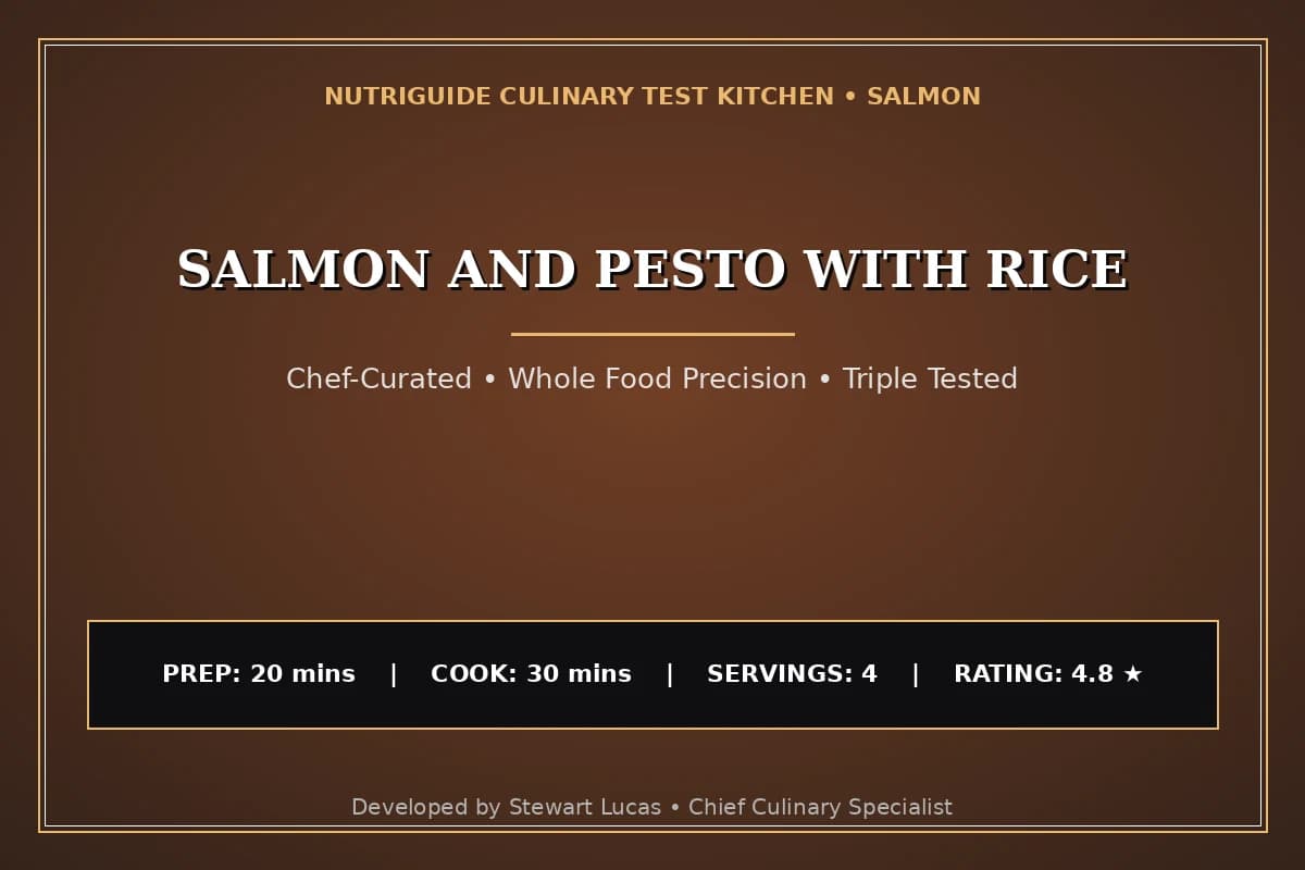 Salmon And Pesto With Rice