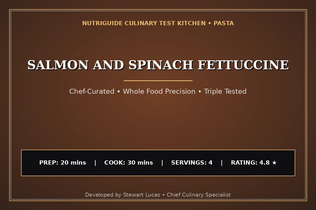 Salmon And Spinach Fettuccine
