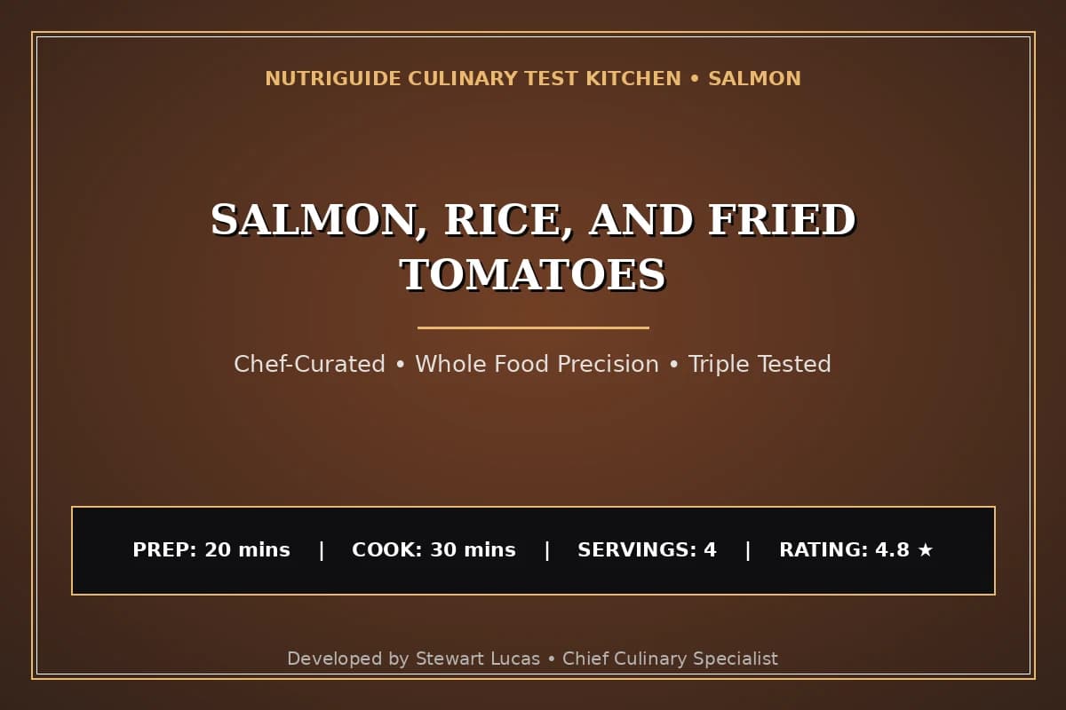 Salmon, Rice, And Fried Tomatoes