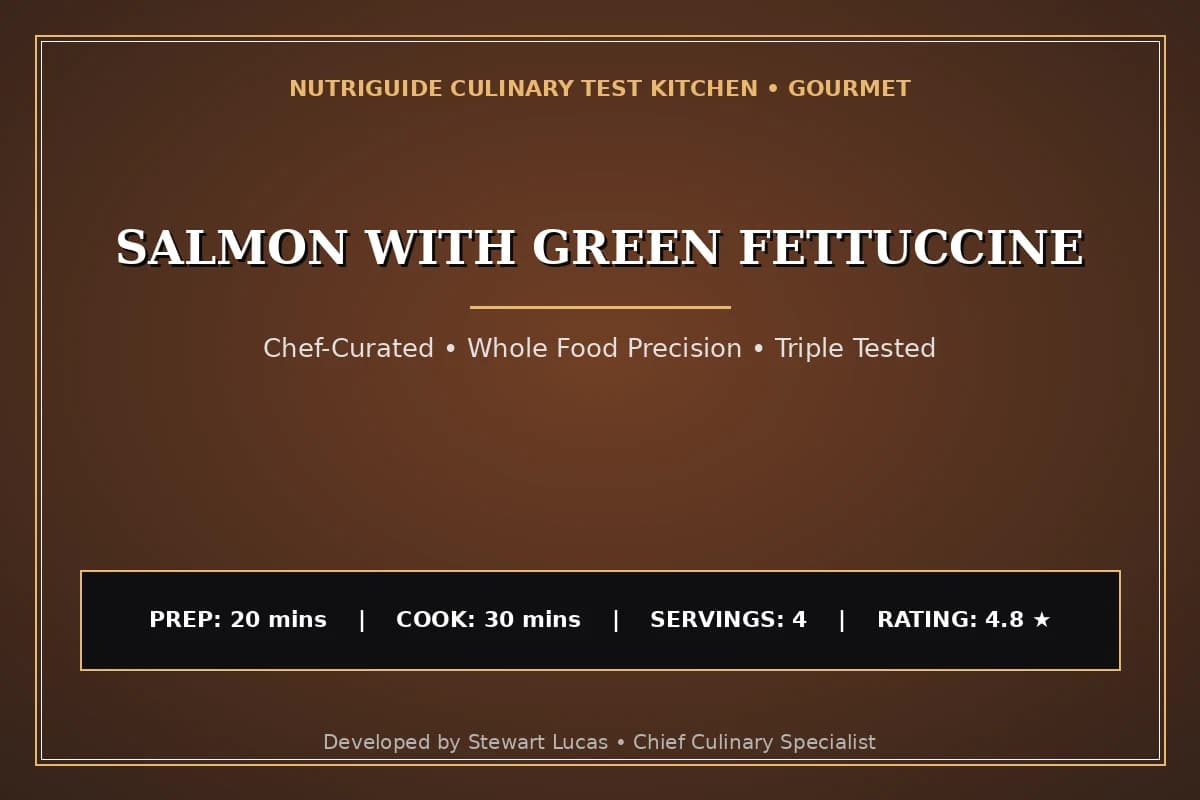 Salmon With Green Fettuccine