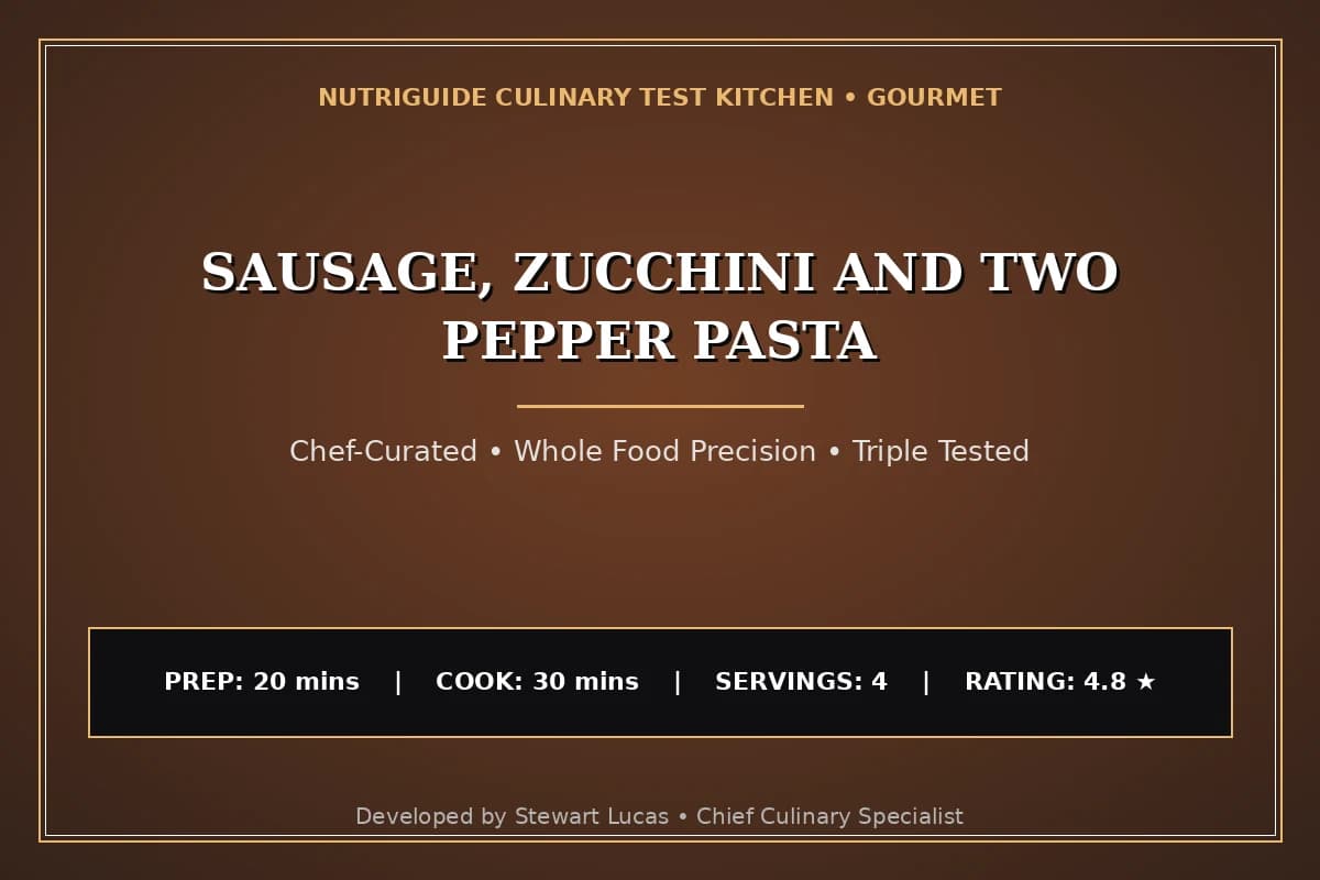 Sausage, Zucchini And Two Pepper Pasta
