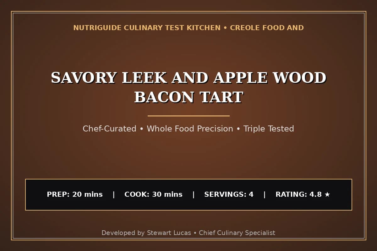 Savory Leek And Apple Wood Bacon Tart