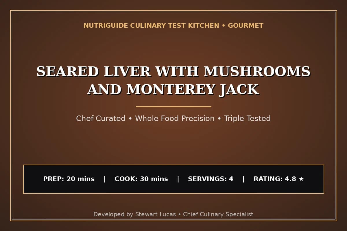 Seared Liver With Mushrooms And Monterey Jack