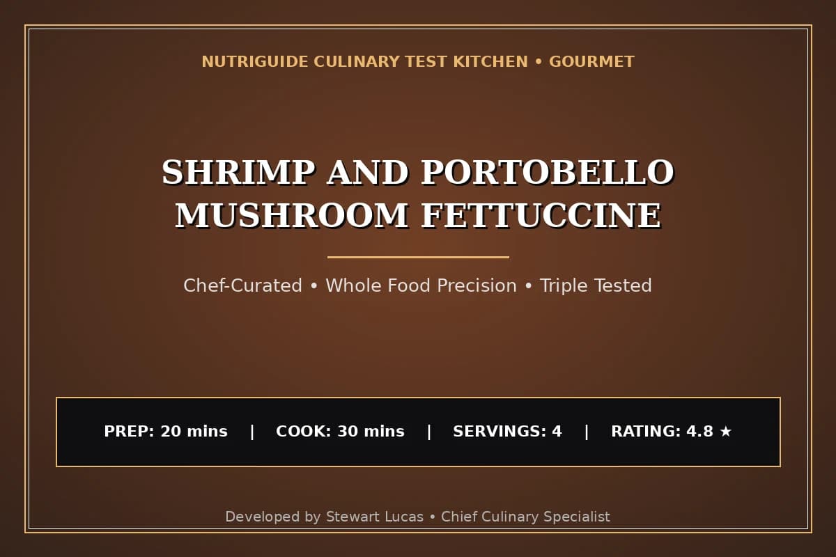 Shrimp And Portobello Mushroom Fettuccine