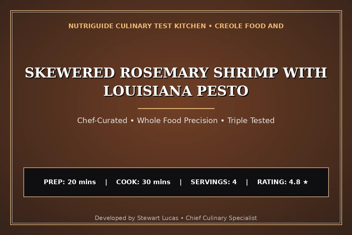 Skewered Rosemary Shrimp With Louisiana Pesto