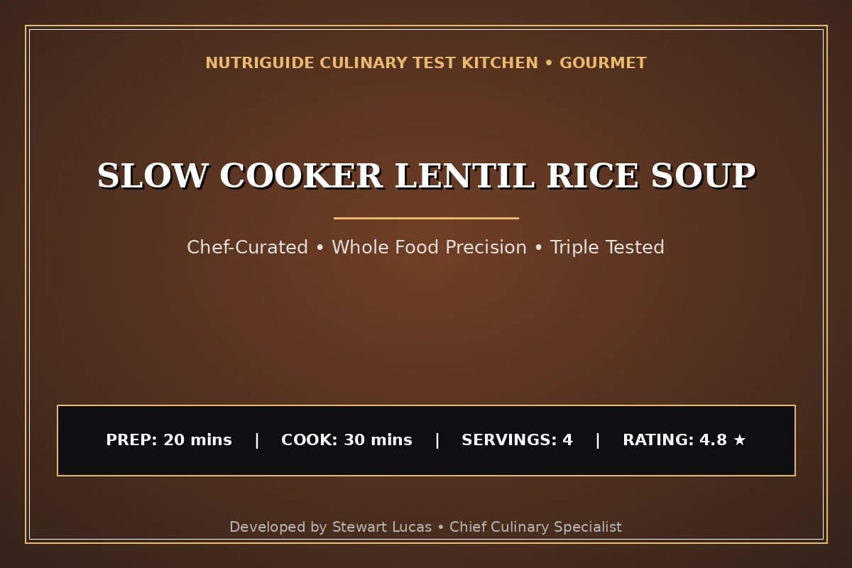 Slow Cooker Lentil Rice Soup