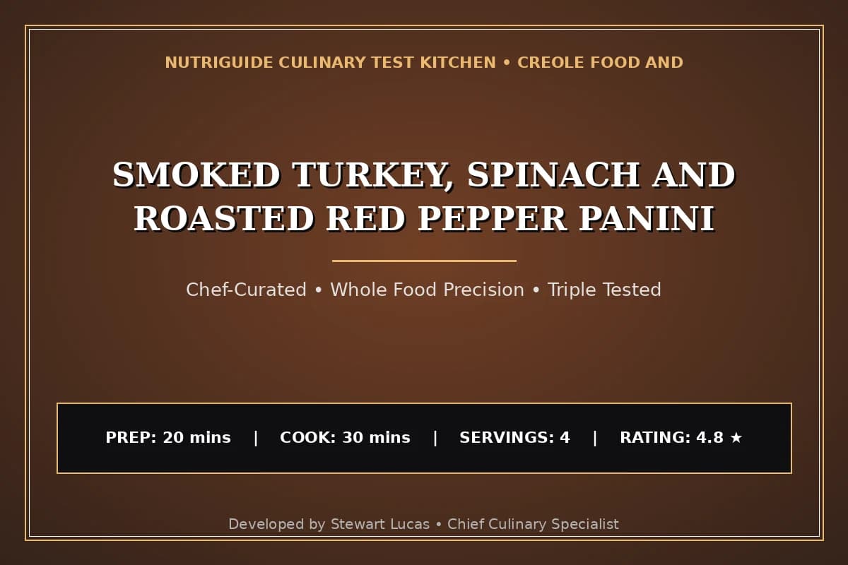 Smoked Turkey, Spinach And Roasted Red Pepper Panini