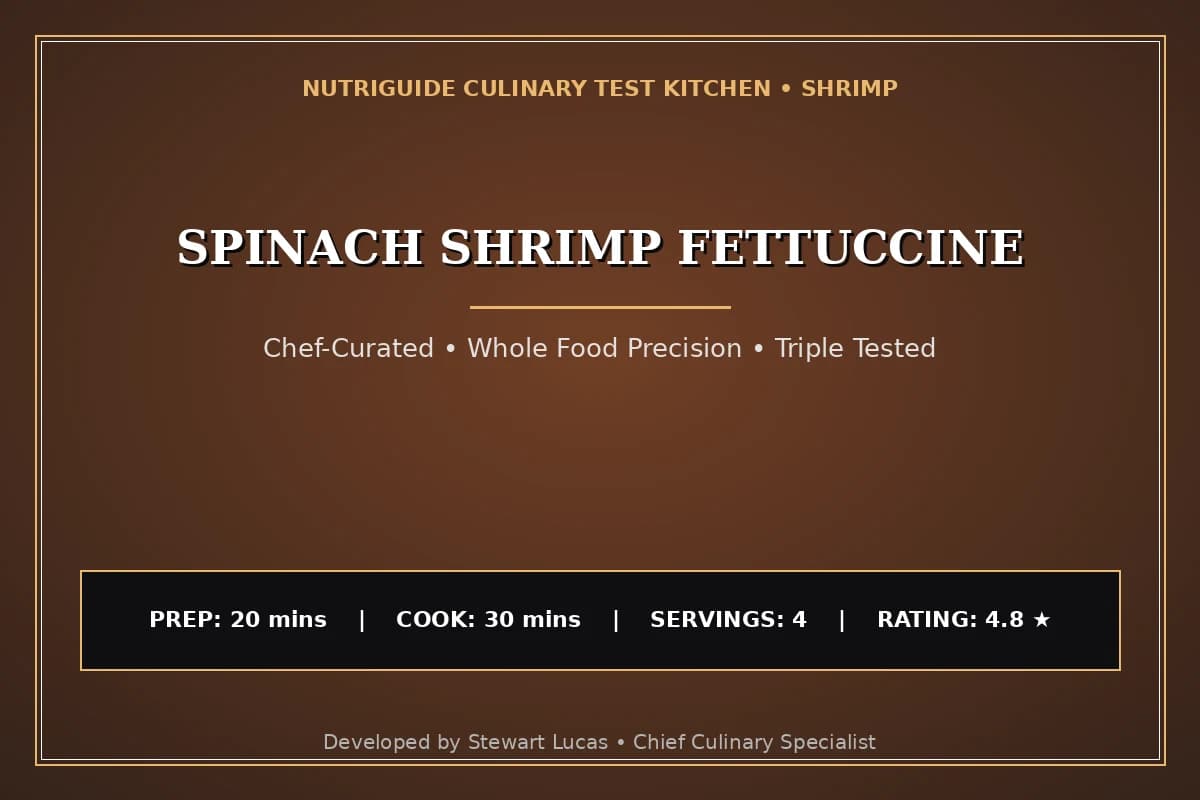 Spinach Shrimp Fettuccine