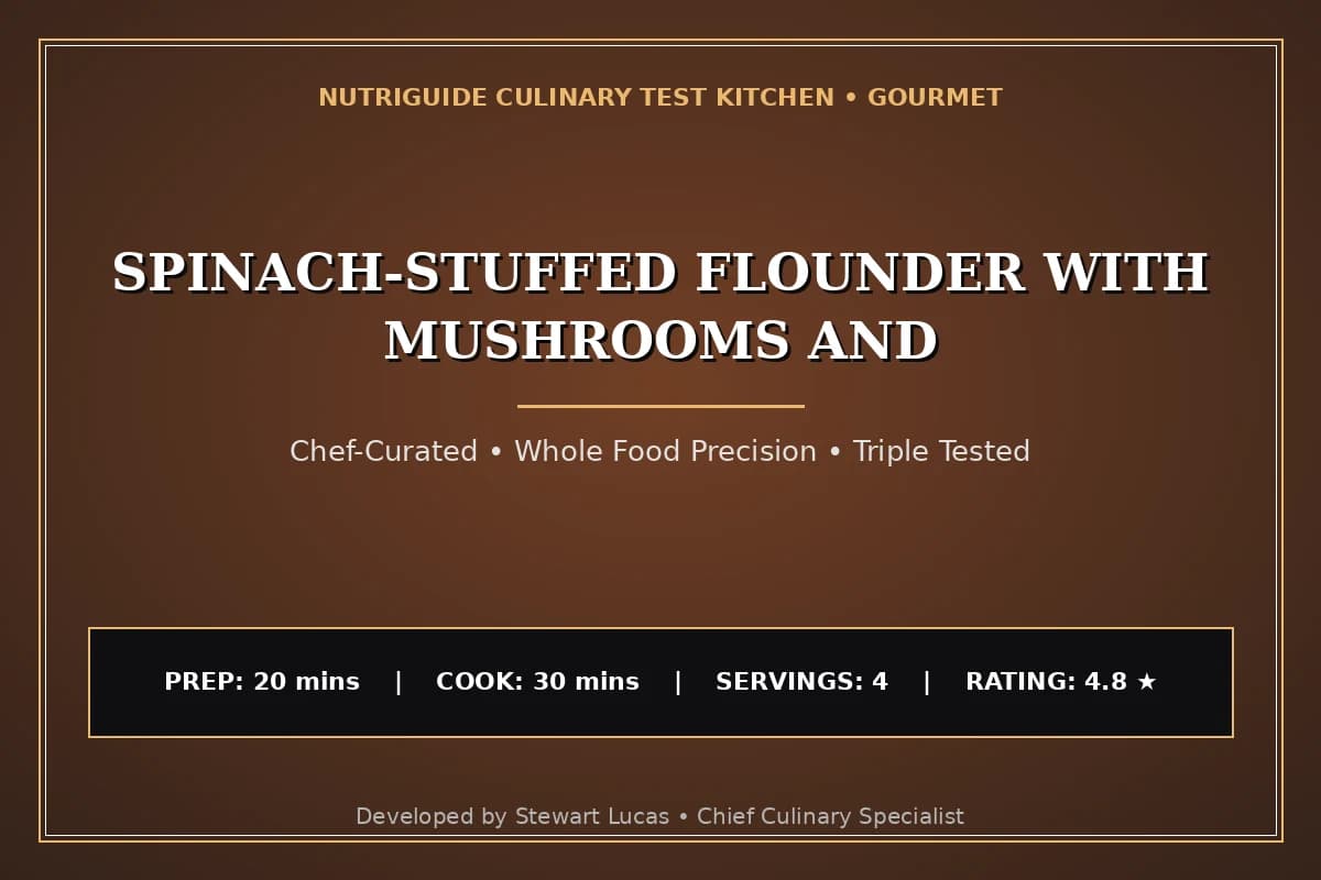 Spinach-Stuffed Flounder With Mushrooms And