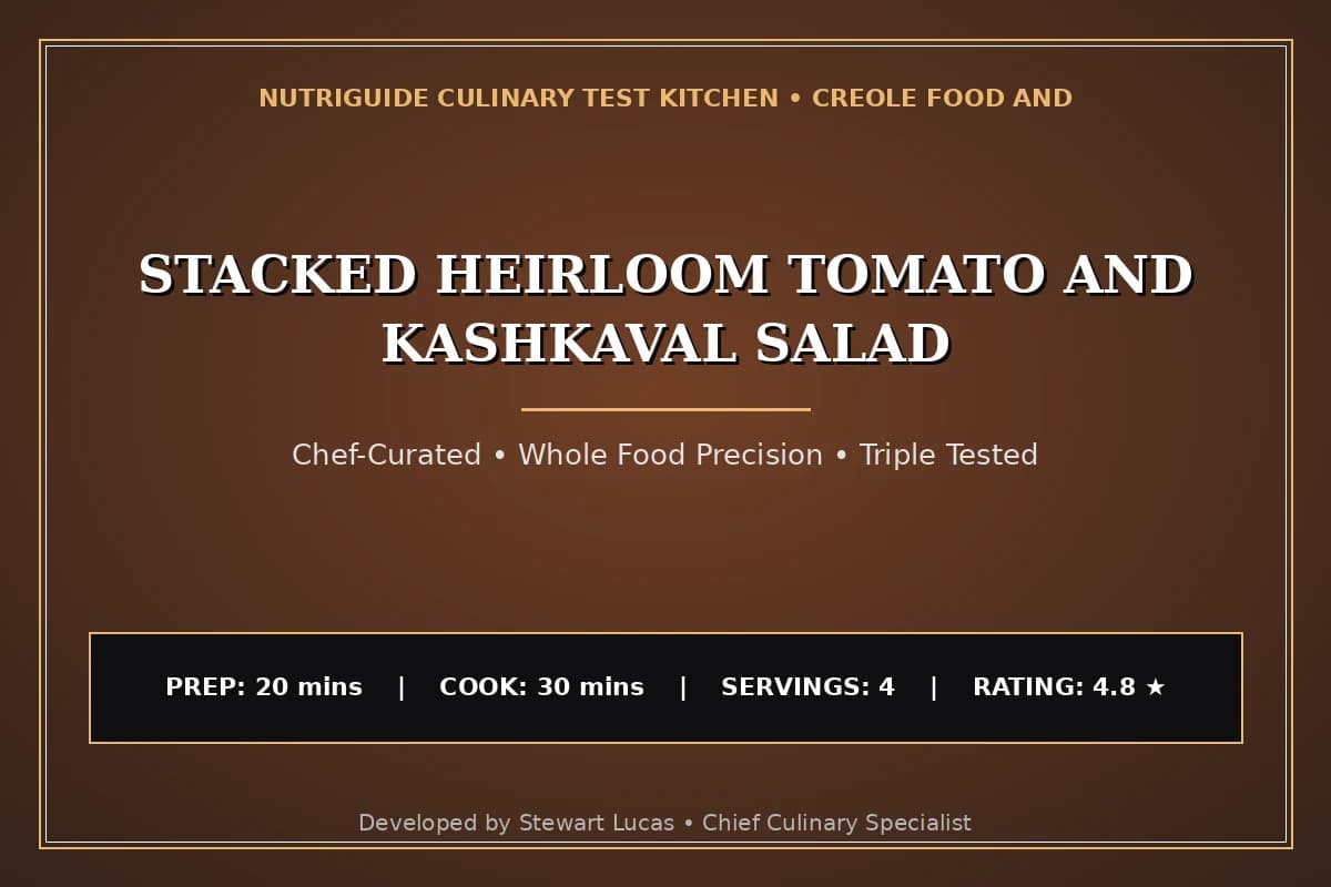 Stacked Heirloom Tomato And Kashkaval Salad