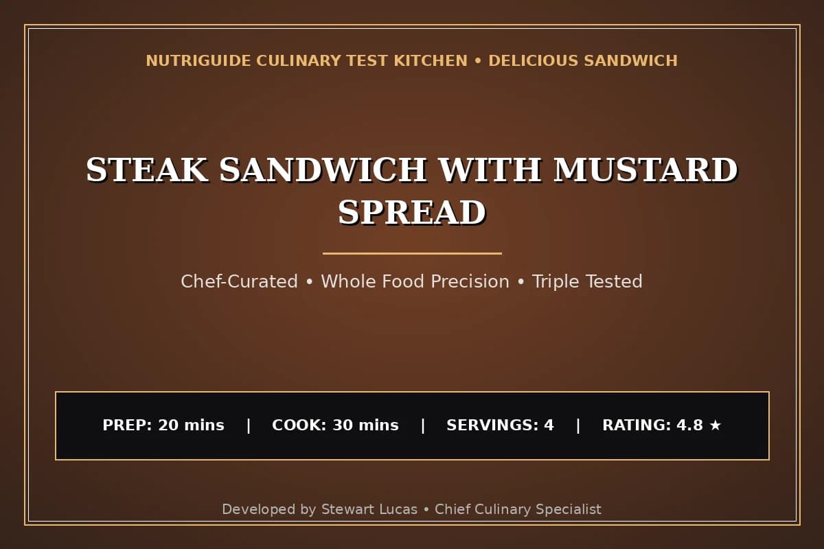 Steak Sandwich With Mustard Spread
