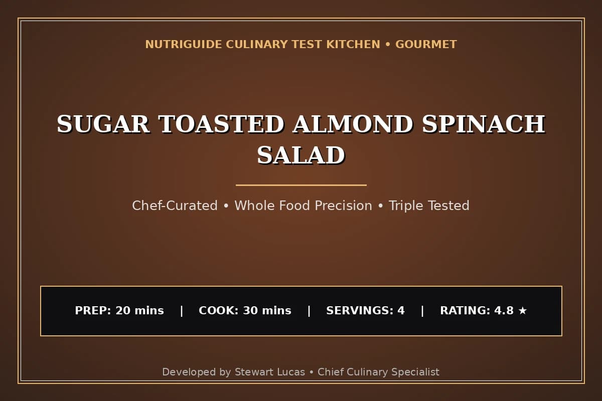 Sugar Toasted Almond Spinach Salad