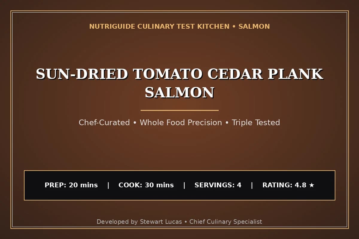 Sun-Dried Tomato Cedar Plank Salmon