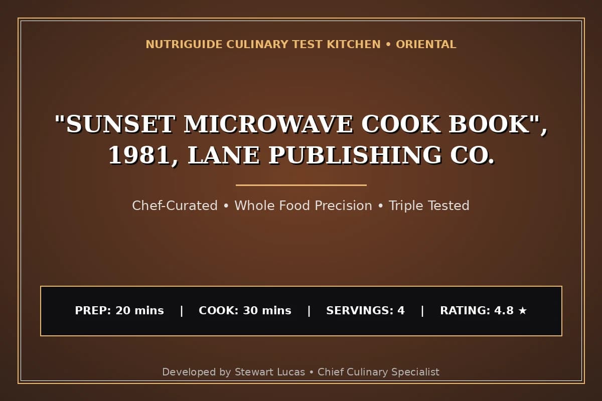 "Sunset Microwave Cook Book", 1981, Lane Publishing Co.