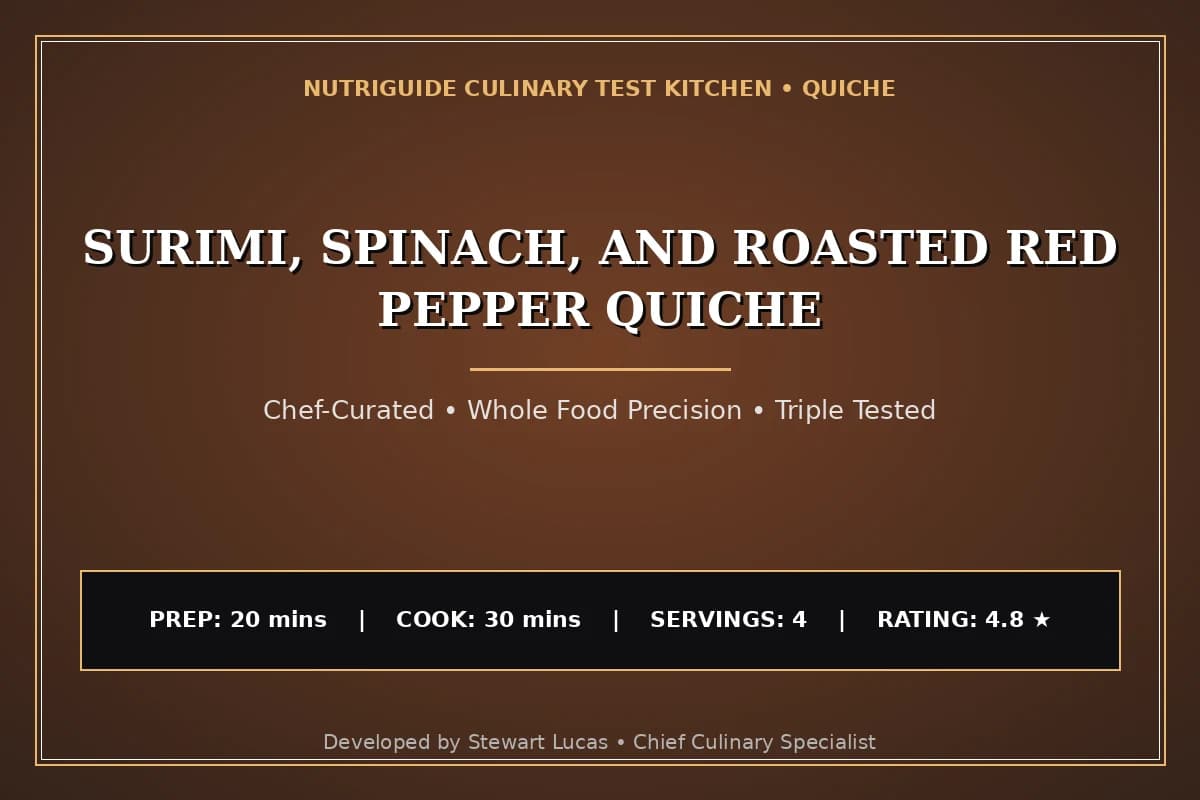 Surimi, Spinach, And Roasted Red Pepper Quiche