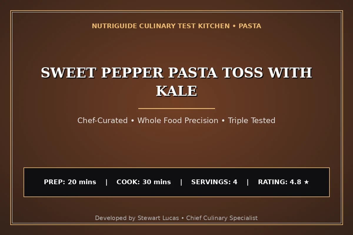 Sweet Pepper Pasta Toss With Kale