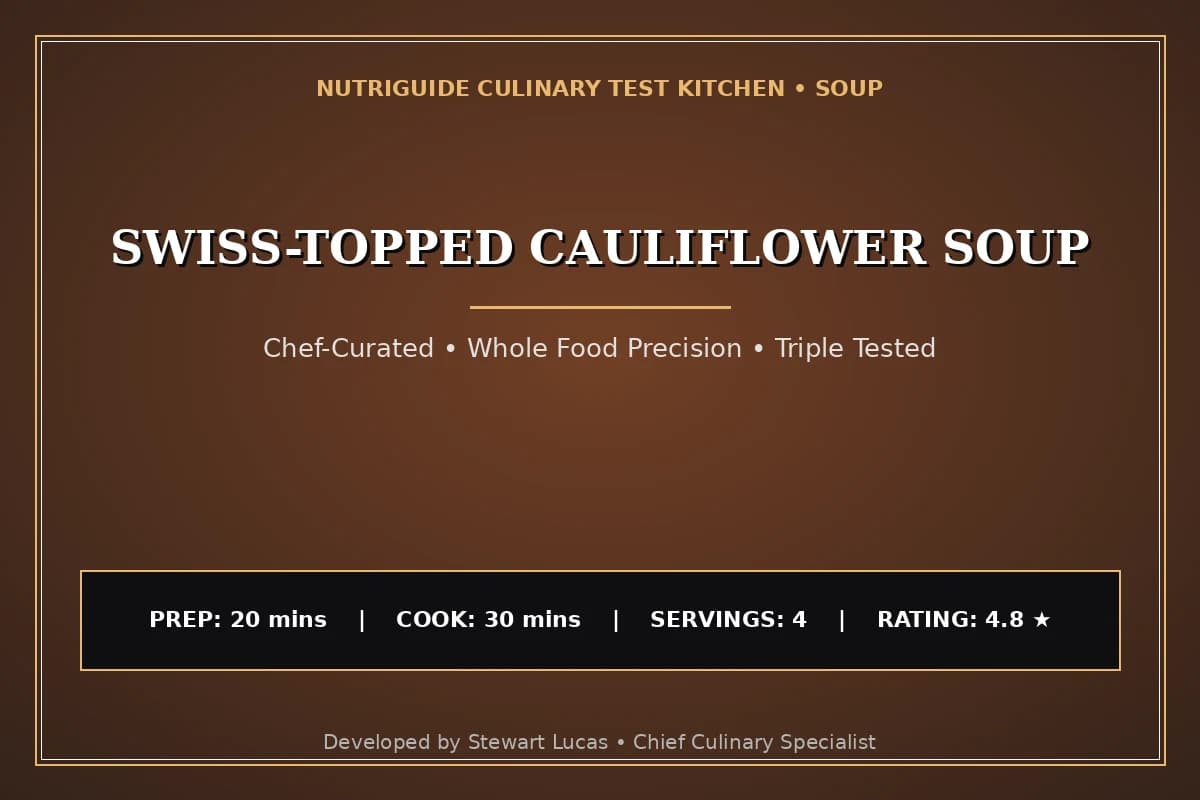 Swiss-Topped Cauliflower Soup