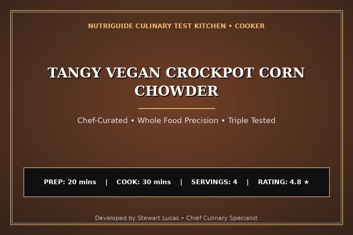 Tangy Vegan Crockpot Corn Chowder