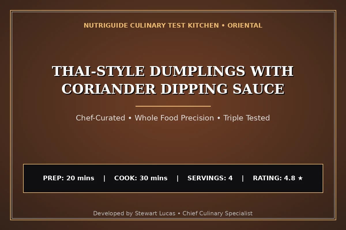 Thai-Style Dumplings With Coriander Dipping Sauce